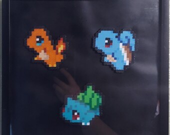 Gen 1 Starter Pokémon Trio Pixel Art