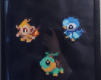 Gen 4 Starter Pokémon Trio Pixel Art