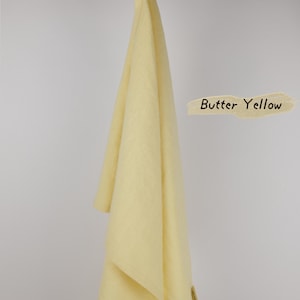 Paño de cocina de lino grueso de 40 x 81 cm / Paño de té largo con presilla / Regalo para inauguración de casa / 100 % lino europeo hecho a mano Butter Yellow