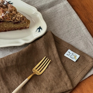 Heavy Linen 12”x12” Dish Towel with Loop | Thick Durable Dish Towel | Travel or Guest Hand Towel | 100% Handmade European Linen image 2