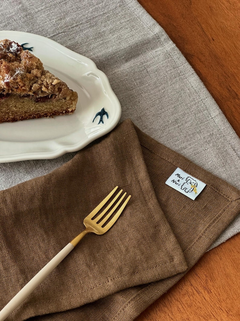 Heavy Linen 12”x12” Dish Towel with Loop | Thick Durable Dish Towel | Travel or Guest Hand Towel | 100% Handmade European Linen image 2