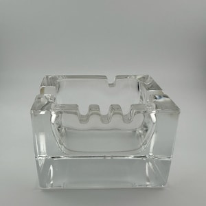 Vintage MCM Clear Glass Ashtray