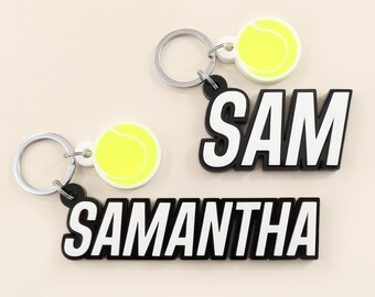Personalized Tennis Keychain: Acrylic Name Keyring