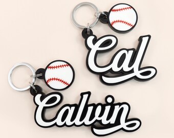 Personalized Baseball Name Keychain: Acrylic Sport Keyring