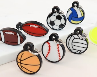 Acrylic Sport Ball Keychain Charm: Athlete Accessory