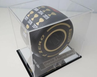 Lewis Hamilton GOLD 7 Time World Championship Tyre Tire Award 2021 Display (LARGE)