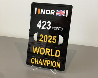 Lando Norris 2025 World F1 Championship Pit Board (LARGE)