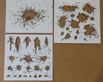 Mud Splatter Weathering Airbrush Stencils Tool for 1/32 1/35 1/48 1/72 Model