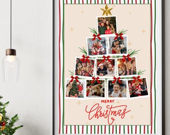 Personalized Family Christmas tree | Holiday Wall Art (Digital Download) | Winter Art | Canva Templates