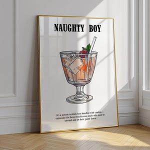 Póster de cóctel, decoración del hogar, impresión de póster blanco, impresión de póster de bar, regalo de póster de moda, arte retro, decoración boho moderna