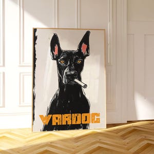 Dog Poster, Pet Poster Print, Dobermann Poster Print, Dog Poster Print, Trendy Poster Gift, Retro Art, Modern Boho Decor