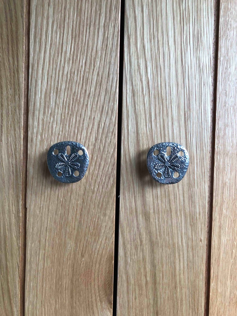 High Polish Hand Sculpted Pewter Sand Dollar Knobs Etsy