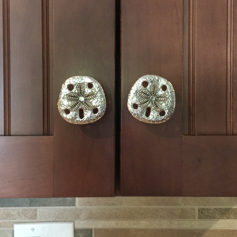 High Polish Hand Sculpted Pewter Sand Dollar Knobs Etsy