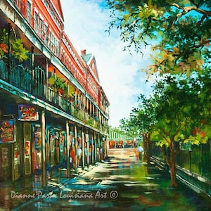 Jackson Square, New Orleans French Quarter Art, New Orleans Landscape Impressionist Painting Art Print - 'Late Afternoon on the Square'
