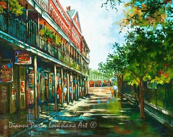 Jackson Square, New Orleans French Quarter Art, New Orleans Landscape Impressionist Painting Art Print - 'Late Afternoon on the Square'