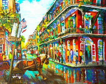 New Orleans Art, Louisiana Art, New Orleans Painting, French Quarter,  New Orleans French Quarter Painting, Royal Street - 'Royal Carriage'