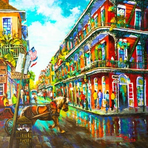 New Orleans Art, Louisiana Art, New Orleans Painting, French Quarter,  New Orleans French Quarter Painting, Royal Street - 'Royal Carriage'