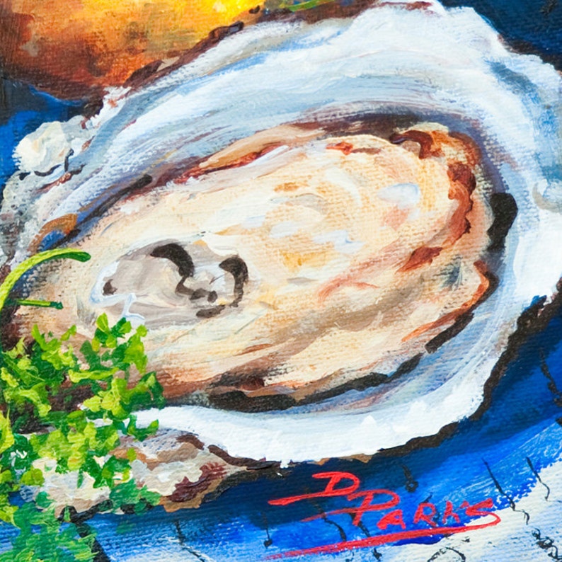 Oyster Painting Abita Amber Beer Seafood Art New Orleans Etsy