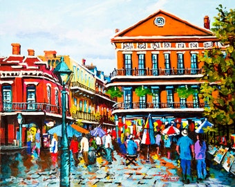 Jackson Square, New Orleans French Quarter Art, FREE SHIPPING! Pontabla Apartments, New Orleans Art, by New Orleans Artist Dianne Parks