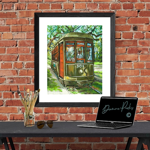 New Orleans Streetcar Art: St. Charles Avenue Art Print or Giclée