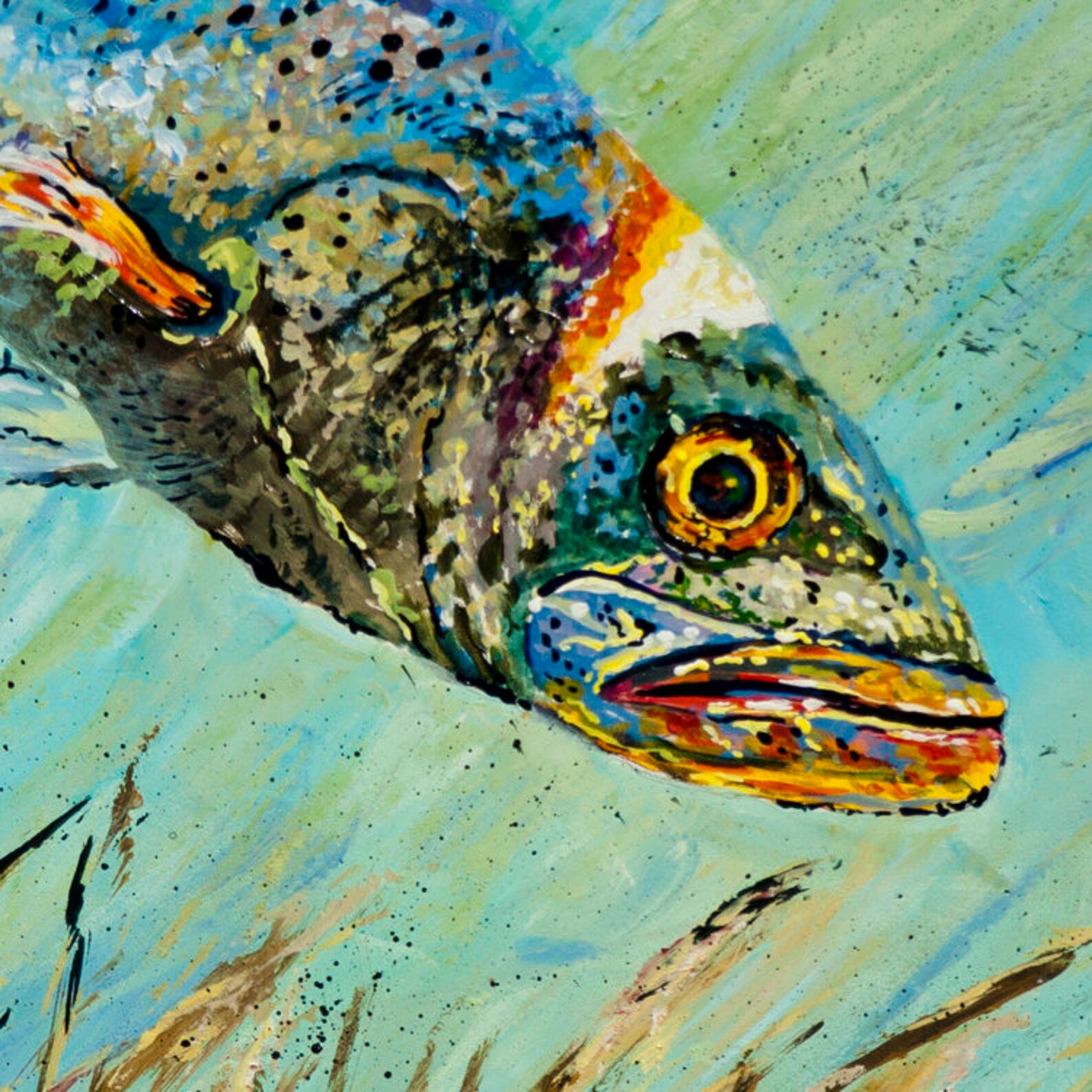 Speckled Trout Marine Art Print Louisiana Fishing Speckled Etsy