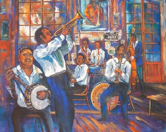 Preservation Hall, New Orleans Jazz Music, French Quarter Jazz, Preservation Hall Jazz Musicians, French Quarter Art - 'Preservation Jazz'