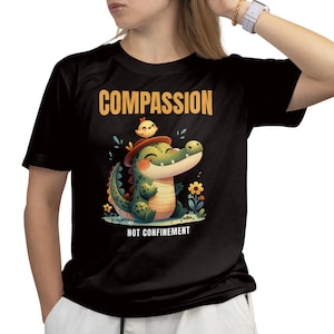 Peaceful Anti-Alligator Alcatraz Compassion Tee, Activism Shirt, Gift for Nature Lovers, Alligator Awareness