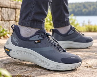 HOKA Transport 2 Mens Size 12 Faded Navy Vibram Cordura Walking Hiking Shoes
