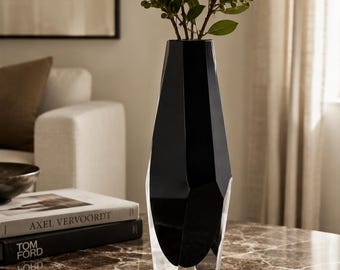 Vase vintage en cristal d'améthyste Haida, années 1960, Tchécoslovaquie, verre d'art facetté