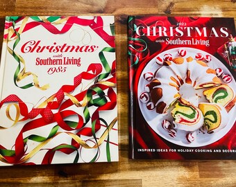 Pair of Christmas with Southern Living Books (1985 & 2022 Editions)
