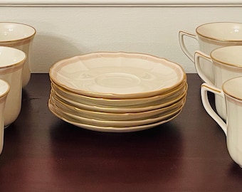 Vintage Noritake Imperial Blossom Cup and Saucer Set – Pink Floral, Gold Trim, 12-Piece