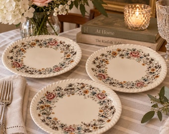 Assiettes à salade vintage Johnson Brothers Margaret Rose, lot de 3, Windsor Ware, Angleterre