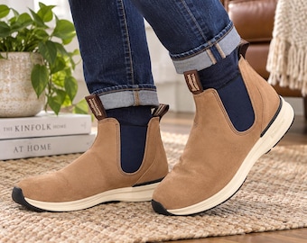 Blundstone 2146 Active Mens Chelsea Boots Tan Suede Navy US 11 AU 10