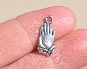 Religious Charms Praying Hand Charms Armor of God Charms Findings 50 Prayer Charms Praying Hands Pendant Charms Bulk Hand Charms