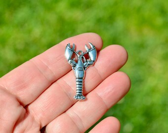 Large 925 Sterling Silver Lobster Charm Charms