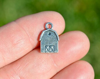 Barn sterling silver charm .925 x 1 Farm buildings charms DKC36233