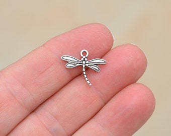 Charms for Earrings Charms for Bracelets 5PCs Dragonfly Silver Toned Alloy Charms