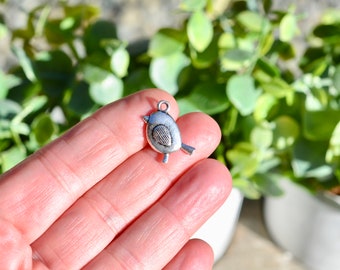 1 Bird Silver Tone Charm SC6857
