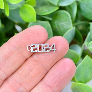 BULK 50 Year 2024 Silver Tone Charms SC3770
