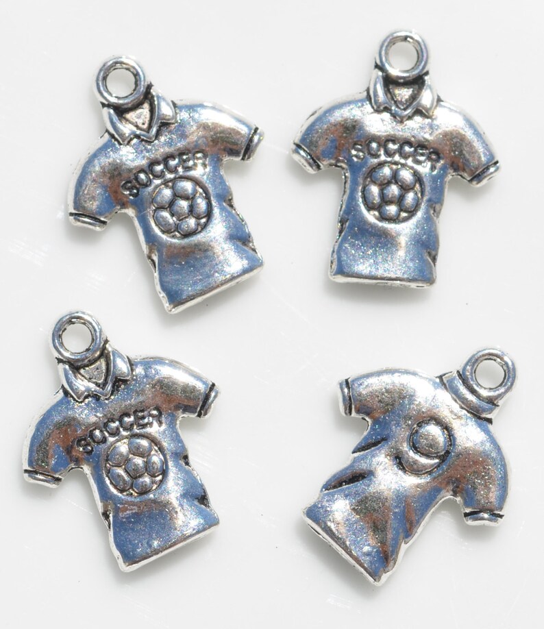 1 Soccer Jersey Silver Tone Charm SC2834