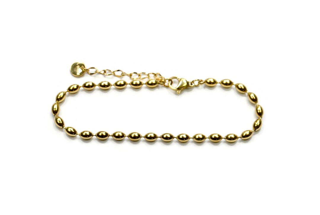 1 Ball Chain Stainless Steel 14kt. Gold Plated 2.5mm 6" Bracelet Chain ...