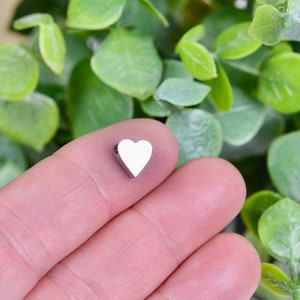 Personalized Stainless Steel 8mm Heart Bead, Laser Engraved, Choose Your Font EB228E image 2