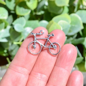 BULK 50  Bicycle Silver Tone Charms SC6346