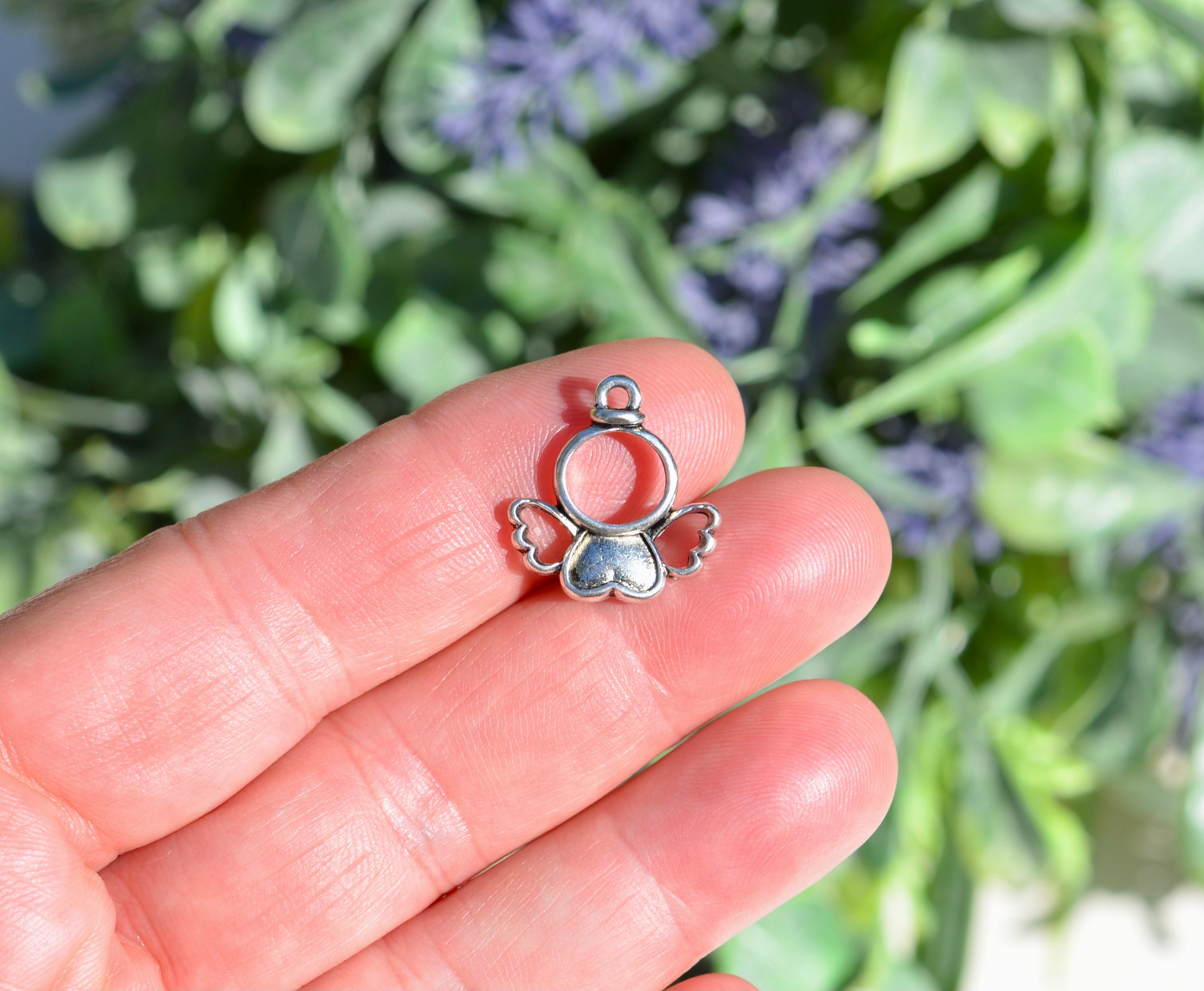 1 Angel Silver Tone Charm SC6266 - Etsy