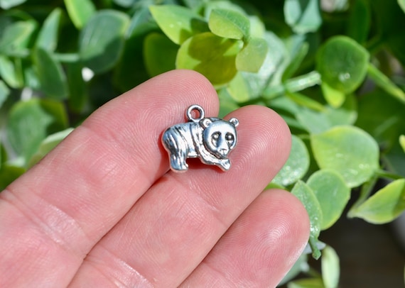 5 Panda Charms - Enamel & Gold Plated - 17.5mm X 17mm
