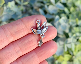 New Polished Rhodium Plated 925 Sterling Silver Fishing Reel Charm