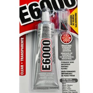 1 FL OZ E6000 Jewelry & Bead Industrial Strength Permanent Bond Glue with Precision Tips F709