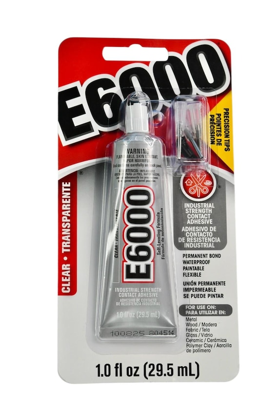 1 FL OZ E6000 Jewelry & Bead Industrial Strength Permanent Bond Glue with Precision Tips F709