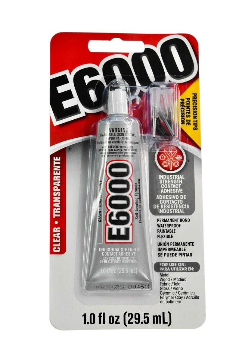 1 FL OZ E6000 Jewelry & Bead Industrial Strength Permanent Bond Glue with Precision Tips F709 afbeelding 1