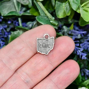 5  State of Ohio Silver Tone  Charms SC2976